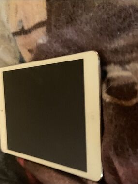 Apple White Tablet with Black Screen and Front Home Button